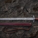 Rosewarden Hand Forged Damascus Viking Sword | 35 Inch Overall with 29 Inch Blade | Rosewood Handle and Damascus Steel Guard | Norse Collector and Display Gift | RK-677