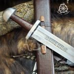 Sword — Hand-Forged Stainless Steel, Leather-Wrapped Handle