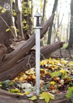 Viking Sword — Hand-Forged Stainless Steel, Leather-Wrapped Handle (RK-670) - Image 2