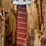 Viking Sword — Hand-Forged Stainless Steel, Leather-Wrapped Handle (RK-672)