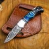 RK-697 Handmade Damascus Steel Folding Pocket Knife – Pakka Wood Handle with Steel Bolster, Ideal EDC Survival Knife and Gift for Men - Image 6