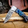 RK-697 Handmade Damascus Steel Folding Pocket Knife – Pakka Wood Handle with Steel Bolster, Ideal EDC Survival Knife and Gift for Men - Image 5