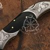 RK-687 Damascus Steel EDC Pocket Knife – Hand-Forged Buffalo Horn Handle Folding Knife - Image 2