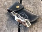 Damascus Folding Pocket Knife — Hand-Forged, Stag Horn Handle (RK-691) - Image 3