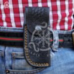 Damascus Folding Pocket Knife — Hand-Forged, Rosewood Handle - Image 9