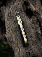 Damascus Folding Pocket Knife — Hand-Forged, Resin Handle - Image 4
