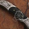 RK-687 Damascus Steel EDC Pocket Knife – Hand-Forged Buffalo Horn Handle Folding Knife - Image 4