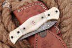Damascus Folding Pocket Knife — Hand-Forged, Bone Handle - Image 4