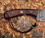 Damascus Skinner Knife — Hand-Forged, Stag Horn Handle, Leather Sheath – Style 3 - Image 4