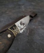 Damascus Camp Knife — Hand-Forged, Walnut Handle, Leather Sheath | Engraving Available – Style 2 - Image 4