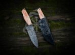 Damascus Hunting Knife — Hand-Forged, Camel Bone Handle, Leather Sheath - Image 2