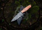 Damascus Hunting Knife — Hand-Forged, Camel Bone Handle, Leather Sheath - Image 4