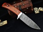 Damascus Hunting Knife — Hand-Forged, Stag Horn Handle, Leather Sheath – Style 3 - Image 2