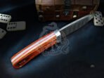 Damascus Hunting Knife — Hand-Forged, Stag Horn Handle, Leather Sheath – Style 3 - Image 4