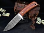 Damascus Hunting Knife — Hand-Forged, Stag Horn Handle, Leather Sheath – Style 3 - Image 5