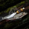 D2 Steel Skinner Knife with Beautiful Bone Handle Ember Fang Hunting Knife - Image 2