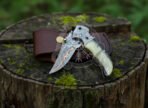 Damascus Fish Fillet Knife — Hand-Forged, 8.5" Overall, Leather Sheath - Image 3