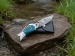 Damascus Fish Fillet Knife — Hand-Forged, Resin Handle, Leather Sheath (RK-1014) - Image 2
