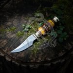 D2 Steel Skinner Knife — Hand-Forged, Bone Handle, Leather Sheath