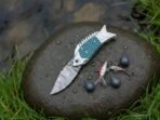Damascus Fish Fillet Knife — Hand-Forged, Resin Handle, Leather Sheath (RK-1014) - Image 4