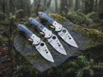 Damascus Folding Pocket Knife — Hand-Forged, Ram Horn Handle, Leather Sheath | Engraving Available - Image 4