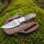 Bull Cutter Knife — Hand-Forged, Leather Sheath | Engraving Available