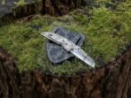 Stainless Steel Folding Pocket Knife — Hand-Forged, 7.5" Overall, Leather Sheath | Engraving Available - Image 2