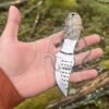 RK-1027   personalized Handmade Rasp Steel Bull Cutter Knife with Sheep Horn Handle | Hunting & Groomsmen Gift - Image 2