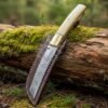 RK-1029   Personalized Handmade Damascus Tanto Knife with Musaic Bone Handle & Leather Sheath  Halloween Gift for Her & Him - Image 2