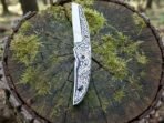 Stainless Steel Folding Pocket Knife — Hand-Forged, 7.5" Overall, Leather Sheath | Engraving Available - Image 3