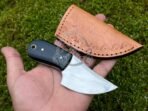 High-Carbon Skinner Knife — Hand-Forged, Micarta Handle, Leather Sheath - Image 2