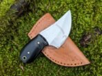High-Carbon Skinner Knife — Hand-Forged, Micarta Handle, Leather Sheath - Image 3