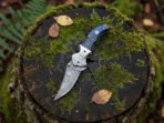 Damascus Folding Pocket Knife — Hand-Forged, Pakka Wood Handle, Leather Sheath - Image 4