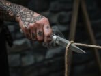 Stainless Steel Folding Pocket Knife — Hand-Forged, Stag Horn Handle, Leather Sheath | Engraving Available - Image 4