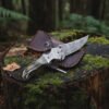 RK-1022 Handmade Damascus Steel Folding Pocket Knife with Stag Horn Handle – Great Gift for Men, Groomsmen, Birthdays, Weddings, or Anniversaries - Image 4