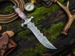 Damascus Bowie Knife — Hand-Forged, Bone Handle | Engraving Available - Image 4