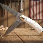 Damascus Folding Pocket Knife — Hand-Forged, Leather Sheath (RK-1064)