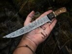 Damascus Fish Fillet Knife — Hand-Forged, Wood Handle, Leather Sheath (RK-1035) - view 3