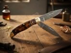 Damascus Folding Pocket Knife — Hand-Forged, Leather Sheath (RK-1063) - Image 2