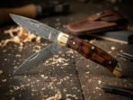 Damascus Folding Pocket Knife — Hand-Forged, Leather Sheath (RK-1063)
