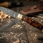 Damascus Folding Pocket Knife — Hand-Forged, Leather Sheath (RK-1063)