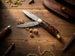 Damascus Folding Pocket Knife — Hand-Forged, Leather Sheath (RK-1063) - Image 3