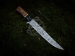 Damascus Fish Fillet Knife — Hand-Forged, Wood Handle, Leather Sheath (RK-1035) - view 4