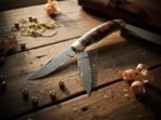 Damascus Folding Pocket Knife — Hand-Forged, Leather Sheath (RK-1063) - Image 4