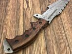 Damascus Tracker Knife, Hand-Forged, 10″ Overall, Rosewood Handle, Leather Sheath - view 3