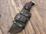Damascus Tracker Knife, Hand-Forged, 10″ Overall, Rosewood Handle, Leather Sheath - view 5