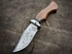 Damascus Camp Knife — Hand-Forged, Rosewood Handle, Leather Sheath | Engraving Available (RK-1052) - Image 2