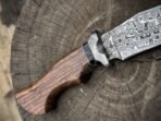 Damascus Camp Knife — Hand-Forged, Rosewood Handle, Leather Sheath | Engraving Available (RK-1052) - Image 3