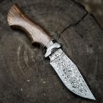 Damascus Camp Knife — Hand-Forged, Rosewood Handle, Leather Sheath | Engraving Available (RK-1052)