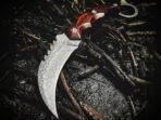 Damascus Karambit Knife — Hand-Forged, Rosewood Handle, Leather Sheath | Engraving Available (RK-1068) - Image 2